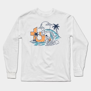 TB Line Drawing Surfer Long Sleeve T-Shirt